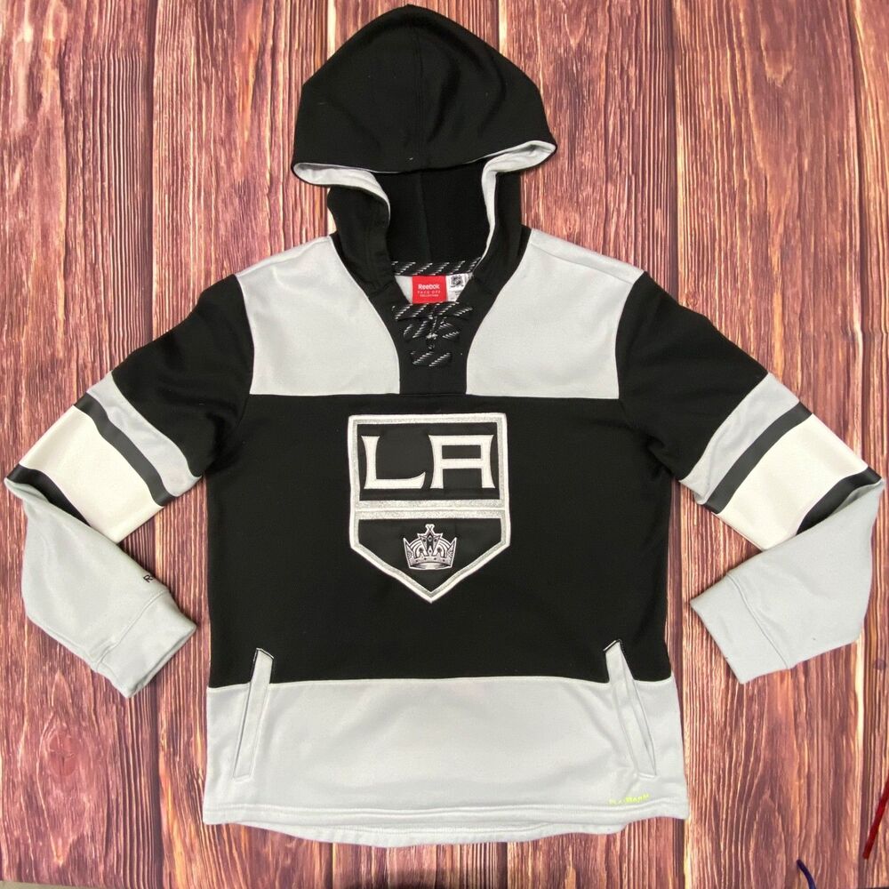 Reebok Face Off LA Kings Hooded Sweatshirt NHL Youth Large 14/16 Pre-Owned